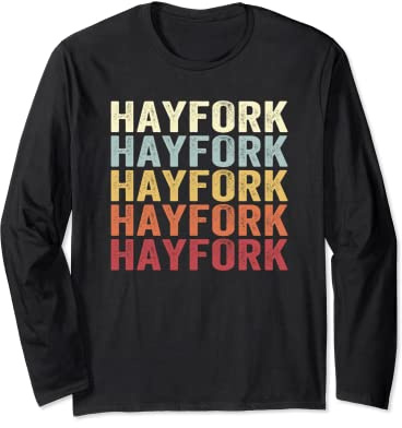 Hayfork California Hayfork CA Retro Vintage Text Long Sleeve T-Shirt