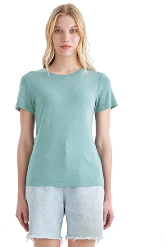 Merino Protect 100% Merino Wolle Shirt Damen Kurzarm Rundhals Wolle Unterhemd Geruchsresistenz Funktionsunterwäsche Reisen Wandern Merinowolle Unterwäsche