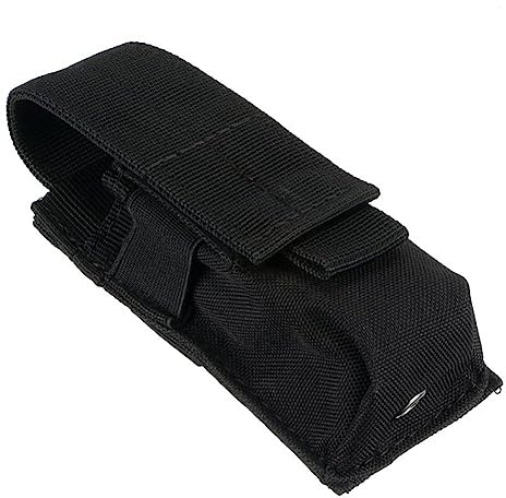 ACEXIER Étui de Couteau de Chasse en Plein Air Molle Poche Tactique Militaire - Titulaire Cas Magazine Pistolet M5 Lampe de Poche Sac (Black)