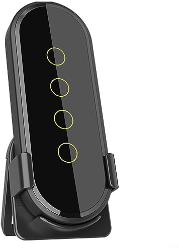 für Tuya ZigBee Wireless Smart Home Schalter, Smart Home Szenensteuerungsschalter 4 Gang 12 Szenen Touch Lichtschalter App Fernbedienung – Schwarz
