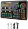 CENMEN Scheda Effetti Sonori Interfaccia Audio Nero per Microfono PC, Mixer Audio per Karaoke, Giochi