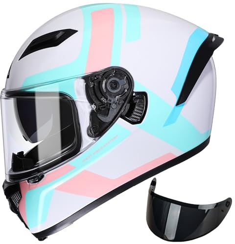 TRIANGLE Motorcycle Helmets Full face Helmet for Adults Men and Women Dual Visor with Internal Sunshield DOT Approved