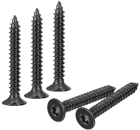 Sourcing Map 40Pcs Black Flat Head Torx Screws, M5 x 35mm, T25 Bit, Anti-Theft, Wood, Fence, Decking