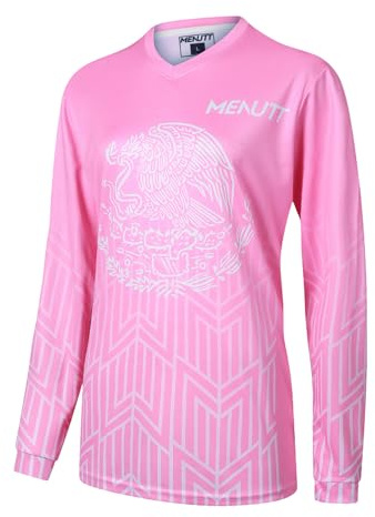 MENUTT Women Mountain Bike Shirts Long Sleeve Mexico MTB Off-Road Motocross Jersey Quick Dry&Moisture-Wicking
