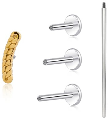 limerencia 18G Tragus Piercing, Medizinische Titan Lippenpiercing mit 6mm 8mm 10mm Stäbe, Hypoallergen Helix Piercing ohr, Labret Stecker für Bauchnabel Zunge Augenbraue Lippe Septum Nase