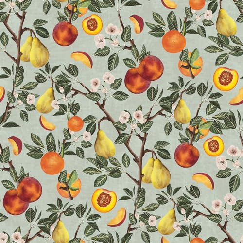 VEELIKE Retro grön botanisk tapet självhäftande päron sten frukt tapet salvia grön blommig tapet för kök badrum blad kontaktpapper för väggar hallskåp avtagbar 44,5 cm x 300 cm