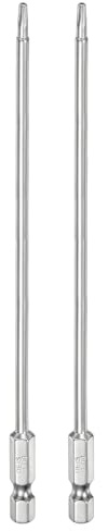 QUARKZMAN T10 Bit Torx di Sicurezza 1/4 Gambo Esagonale 6 Lungo 2pz | Acciaio S2 Magnetica Antimanomissione Star Bits Cacciavite Testa Torx con Foro per Rimuovere Viti Fissaggio