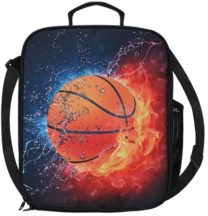 Lunch Box Bag Insulated Lunch Bag for School Work Picnic Football Sport | Keep Warm and Cold,Soft Comfortable Handle,with Side Pocket,Waterproof Fabric,Two-Way Smooth Zipper