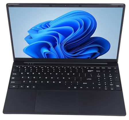 PUSOKEI Laptop da 15,6, SSD 16G RAM 1T, Risoluzione 2K, Batteria da 5000 MAh, PC Laptop con Sblocco Tramite Impronta Digitale per Lavoro Aziendale, per 11 Pro (BLACK)