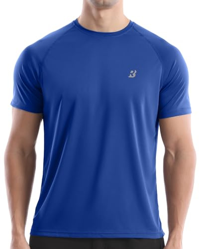 Roadbox Men's Rash Guard Short Sleeve, UPF 50+ UV Sun Protection SPF Shirts, Quick Dry Lightweight Fishing Swim T-Shirt