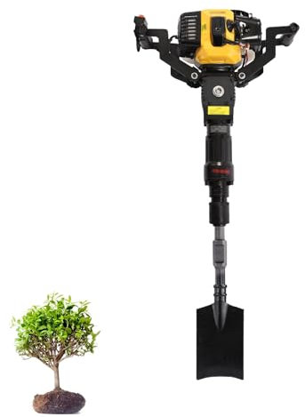 DOJOEUU Máquina para cavar árboles, Pala para Plantar de 2 Tiempos, máquina Excavadora de árboles para jardín, Excavadora portátil a Gas, Excavadora de Mano para Postes, Herramienta de excavación