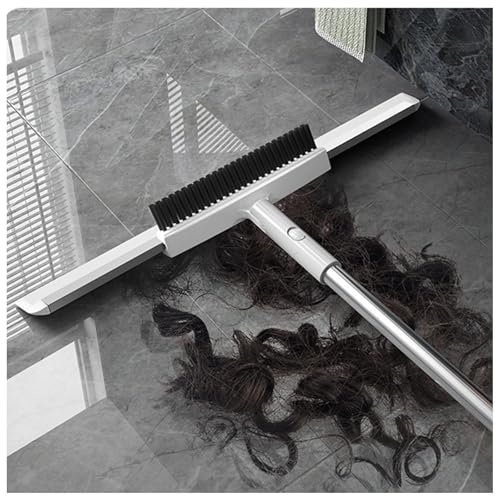 RYJYQYX Escoba De Silicona, con Cepillo Y 2 Raspadores, Mango Ajustable De 125 Cm Escoba De Goma para Suelos, Magic Broom Sweeper Limpia Vidrio,Polvo Fino,Cabello Y Líquidos
