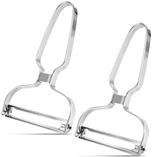 Alethron Peeler, 2 Styles Peeler Set, Stainless Steel Vegetable Peeler, Two-Way Carrot Cutter, Asparagus Peeler, Cucumber Peeler, Vegetables for Left and Right Handers, Dishwasher Safe