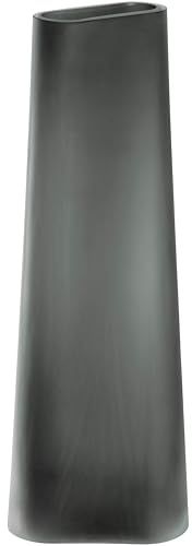 LEONARDO HOME TURNO Vase • 1 Stück • Graue Glasvase mit Matter Oberfläche • Moderne Optik • Schlichtes Design für den Wohnbereich • Blumenvase für einzelne Blumen • Höhe 42 cm • grau • 055265