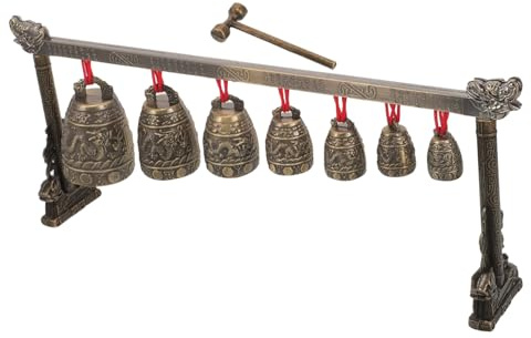Yardwe Chinesisches Schlaginstrument Glockeninstrument im Vintage Stil aus Zinklegierung Einzel Schicht zur Verbesserung von Rhythmus und Hand Auge Koordination für Wohn