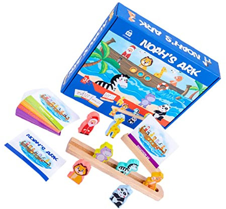 TOYANDONA Bloques Educativos De Madera para Niño Niña De Ordenamiento y Lógica Tipo Arca De Desarrollo De Inteligencia y Creatividad Desafío Didáctico para Niño Niña y Regalo para Cumpleaños