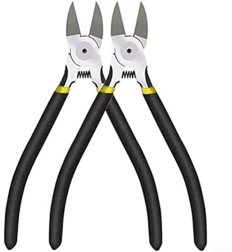Niceminiwall Cortador lateral de alambre de 6 pulgadas, material de alta dureza, con resorte para un fácil reinicio, mango ergonómico antideslizante, cabezal de corte empotrado para cortes limpios, 2