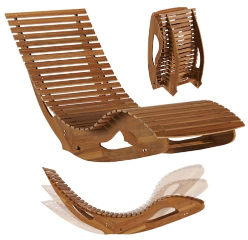 STEELSØN Solaria Gartenliege, Akazienholz geölt, klappbar, 150kg, Outdoor | Holzliege klappbar, Liegestuhl Akazienholz geölt, Sonnenliege, ergonomische Saunaliege wetterfest, Schaukelliege, Relaxliege