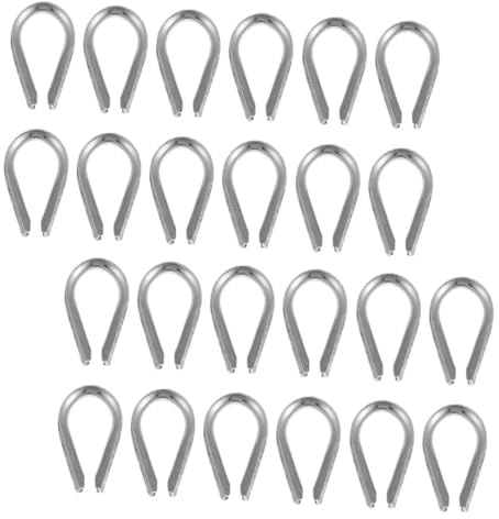 GALPADA Guardacabos de Acero Inoxidable 304 Anillos de Sujeción Triangulares M6 Dedal de Cuerda para Crimpar Cables Kit 30 Piezas para Eslingas y Cables de Acero Uso Exterior y Marino
