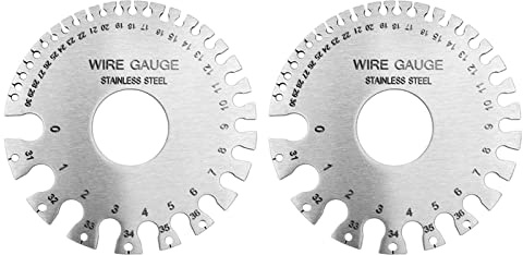 2pcs Wire Gauge Measuring Tool, Stainless Steel Thickness Gauges Professional Standard Sheets Welding Round Wire Gauge (Style 2)