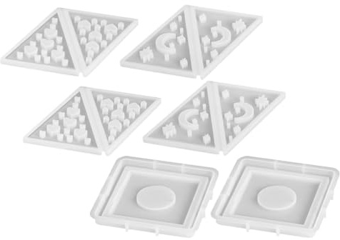 PACKOVE 2 Sets Pyramid and Heart Silicone Resin Candle Holder Molds for DIY Aromatherapy Candle Making, Hollow Geometric Wax Tealight Holders, Reusable Silicone Moulds for Home Decor