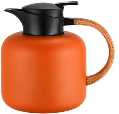 Thermal Coffee Carafe - Insulated Anti Slip Handle, 2L Stainless Steel Vacuum Pitcher, Hot Cold | Keeper for Juice Tea Chocolate Drink Home Office Party Restaurant Commercial Camping