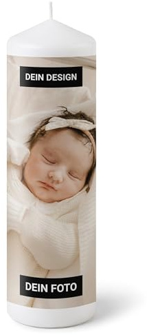 printplanet – Taufkerze - Personalisiert mit Foto - Kerze Taufe Geschenk