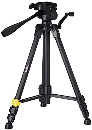 National Geographic Kit Trípode Foto Grande, Bolsa, Rótula 3 way, Zapata Liber/Rápida, Bloqueo Palanca en Patas 4 Secc, Columna con Cremallera, Carga 3 kg, Aluminio, para Canon, Nikon, Sony, NGHP001