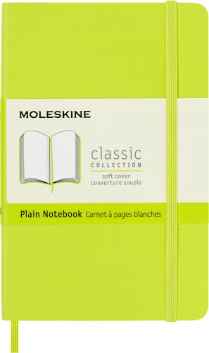 Moleskine Classic Notebook, Taccuino con Pagine Bianche, Copertina Morbida e Chiusura Elastica, Formato Pocket 9 x 14 cm, Colore Verde Limone, 192 Pagine