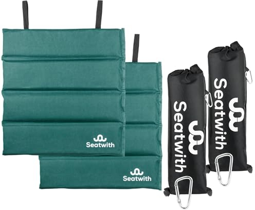 Faltbares Iso-Sitzkissen-Outdoor Sitzmatte (35x35cm) mit Tragetasche + Karabinerhacken für idiale Befestigung am Rucksack maximaler Schutz vor Kälte Nässe Schmutz GRÜN