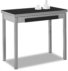 ASTIMESA Mesa de Cocina Tipo Libro Negro 90x50cm