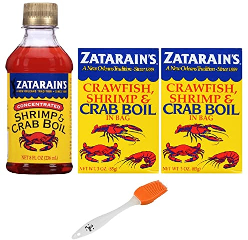 Zatarain's Concentrated Shrimp & Crab Boil and Crab Boil in a Bag (Pack of 3) - with Make Your Day Basting Brush
