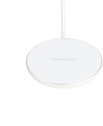 Intenso 15W Magnetic Wireless Charger MW1, Weiß, MagSafe Kompatibel | Aluminium & Glas Design, Inklusive 30W Schnellladenetzteil und 1,5m USB-C Kabel, Induktive Ladestation für iPhone