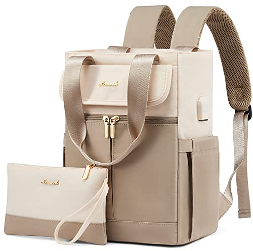 LOVEVOOK ryggsäck dam liten, liten stadsryggsäck handväska 2 i 1 ryggsäck, miniväska dagryggsäck kvinnor elegant för fritid resor arbete .., 1 – beige khaki, S, Traditionella ryggsäckar