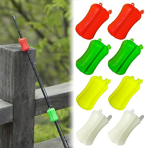 Cachpib 8PCS Portable Fishing Rod Fixed Ball Silicone Fishing Rod Tie Holder Fishing Rod Beam Wear Tight Pole Fishing Accessories for Fishing Pole Holder Clip