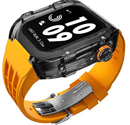 PURYN Kit de modification transparent de 45 mm et 44 mm, pour bracelet Apple Watch, kit de luxe Mod pour iWatch série 8/7/6/5/4/SE, 44mm, Agate