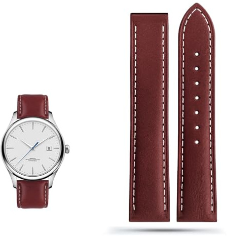 Svapo Echtes Lederarmband für Omega Seamaster 300 150 Speedmaster 007 AT150 Braunes Herrenarmband 20mm 22mm(B browm,20mm)