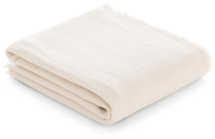 GAMUSI Jeté de lit Multifonction en Coton pour lit (130 x 180 cm, écru)