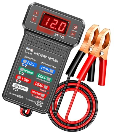 Battery Health Diagnostic Tool Cranking Charging Testing Device for Motorbike Car Quick Assessment Electrical Parameters