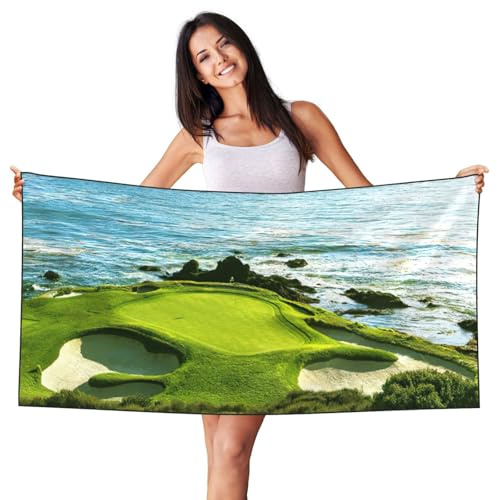 EdWal Beach Golf Course print Cute Beach Towels,Beach Blanket for Travel Swimming Pool Picnic (27.5x55 Inches)