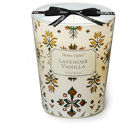 HomeLights Velas de cera de soja para el hogar: velas perfumadas de 1 mecha con aroma a lavanda y vainilla, ideal para fiestas, relajantes, texturas naturales bohemias, 6.7oz