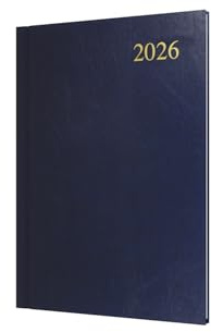 Collins - Essential - 2026 12 Month Calendar Year Planner, Week-To-View Diary, A5 Hard Cover - Dark Blue (ESSA53.65-26)
