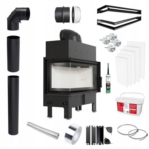 KRATKI Camino in acciaio 12 kw Floki sinistra fi 200 inserto camino BImSchV Livello 2 kit di costruzione