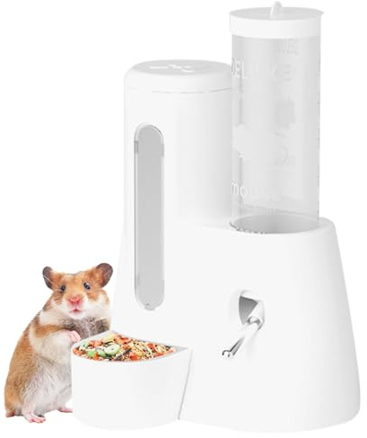 Water Bottle for Chinchillas – Dispenser for Water and Food for Rabbits, Drinker and Automatic Feeder for Dwarf Rabbits, Curly Squirrels and Chinchilla