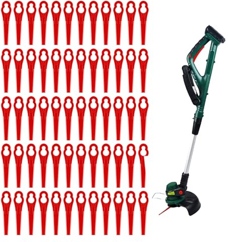 60 Ersatzmesser Kunststoff Rasentrimmer Akku-Rasentrimmer Garten Zubeho | Scharfer Schnitt sauber, Einbau schnell muhelos, Material robust langlebig, Passung gaengiger Modelle, Rasenpflege