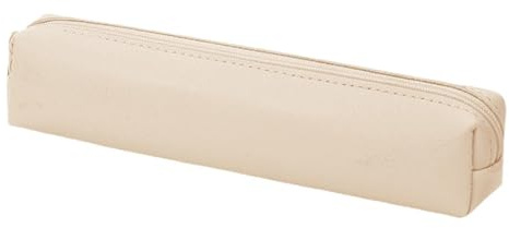 Söt pennväska – 19 x 3,5 x 3,5 cm estetiskt fodral, multifunktionell förvaringsväska, mjuk tyghållare med rymligt fack | Ado barnkontorsorganisatör, Beige, Consulte la descripción, Se beskrivningen