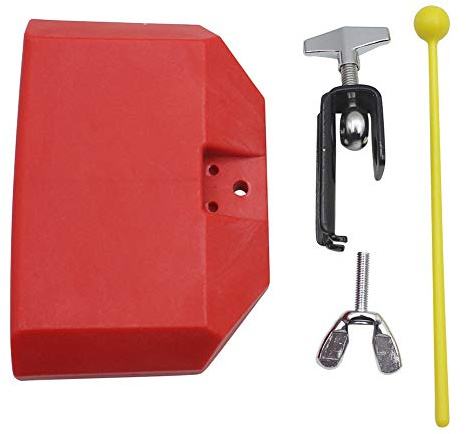 Bnineteenteam Cow Bell with Stick, 5 inch Quick Release Cow Bell Noisemaker for Drum set Kit Percussion (Red) Percussion Musical Instrument