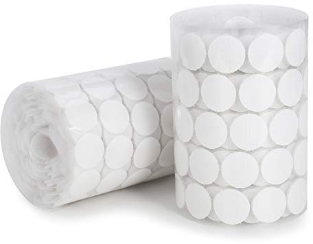 miuse 1000 Stück Klettpunkte Selbstklebend,Selbstklebende Klett-Klebepunkte | 20 mm Stück, Geeignet für DIY Papier, Kunststoff, Glas, Leder, Metall, Kleidung, weiß(500 Paar)