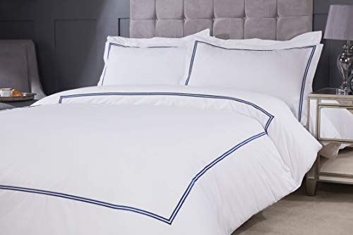 Emma Barclay Mayfair - Embroidered Duvet Set with Oxford Pillowcase in Navy - King Bed