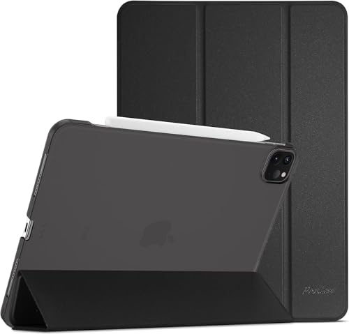 ProCase Smart fodral för iPad Pro 11 tum 2022/2021/2020/2018 (4:e /3:e /2:a/1:a generationen), smalt stativ hårt skal med hårt baksida – svart